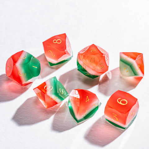 URWizards D&D Resin Watermelon Jelly Dice Set Multi-faceted Style