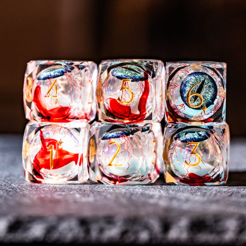 URWizards D&D Eyes(Glow in the Dark) Liquid Core Dice Set Multi-faceted Style