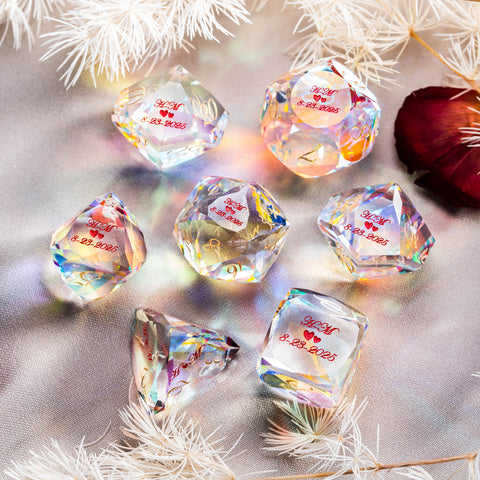 Custom Wedding Anniversary Gift Diamond-like Dice