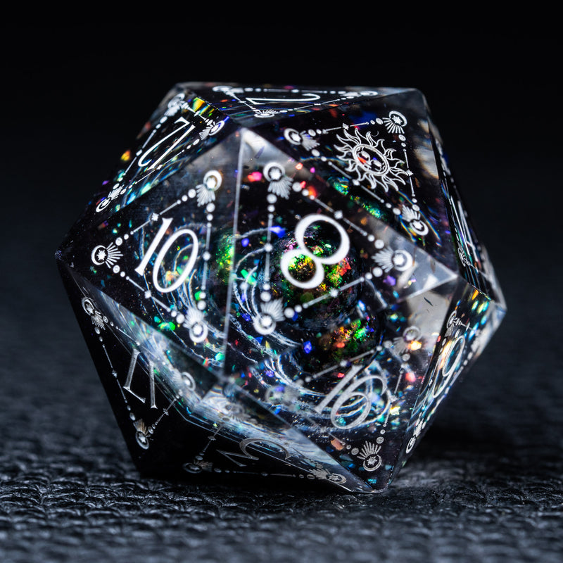 URWizards D&D The Galaxy Resin Engraved Dice Set Tarot Style - Urwizards