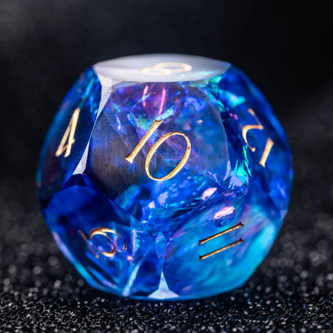 Set di dadi incisi URWizards D&amp;D in resina viola glitter stile mago
