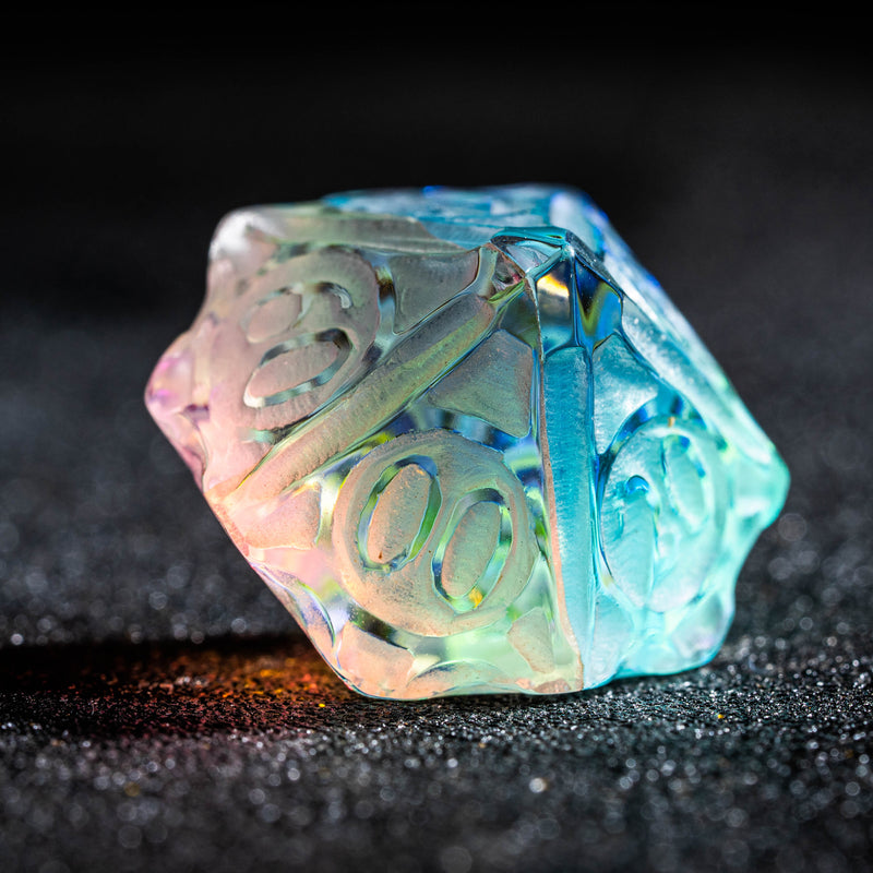 URWizards D&D CNC Carving Dwarf Dichroic Prism Glass Dice Set - Urwizards