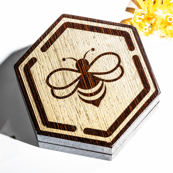 URWizards Engraved Walnut D&D Dice Box Bee - Urwizards