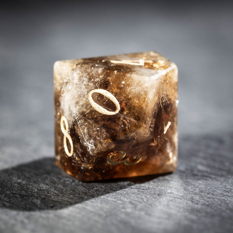 URWizards D&D Citrine Gemstone Engraved Dice Set(Limited edition)