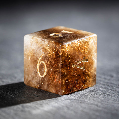 URWizards D&D Citrine Gemstone Engraved Dice Set(Limited edition)