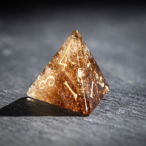 URWizards D&D Citrine Gemstone Engraved Dice Set(Limited edition)