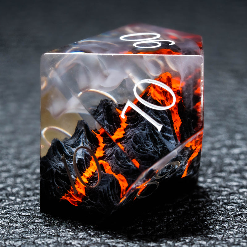 URWizards D&D Resin Engraved Dice Set Mysterious Realm - Death Volcano - Urwizards