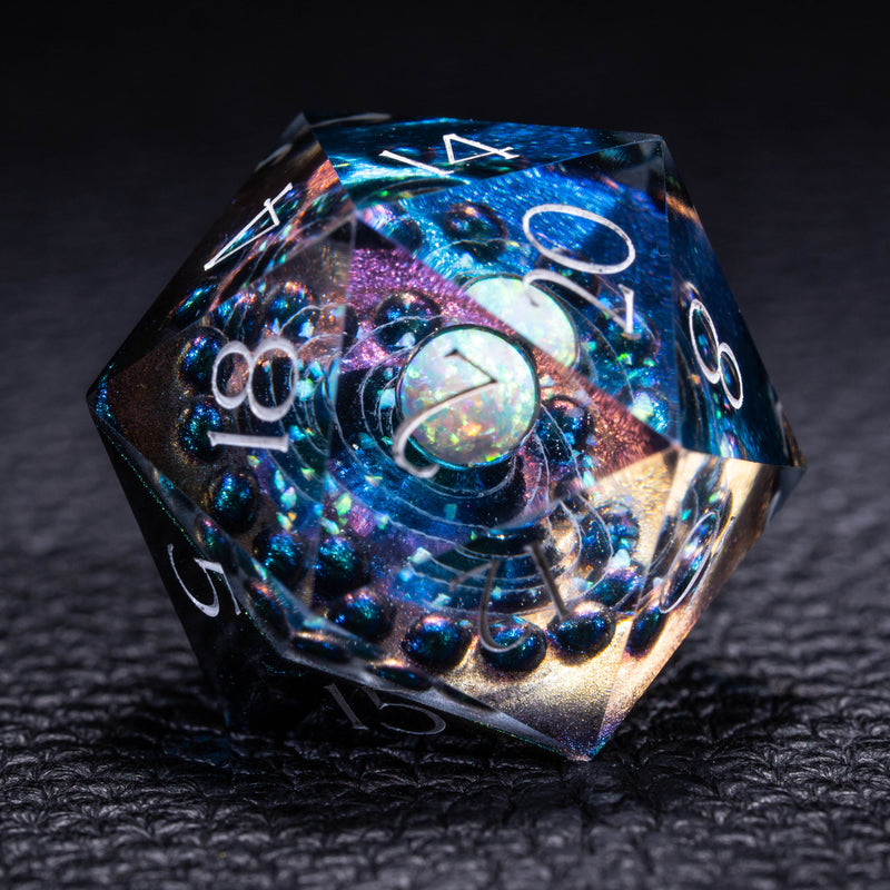 URWizards D&D Resin Engraved Dice Set The Galaxy Opal - Urwizards