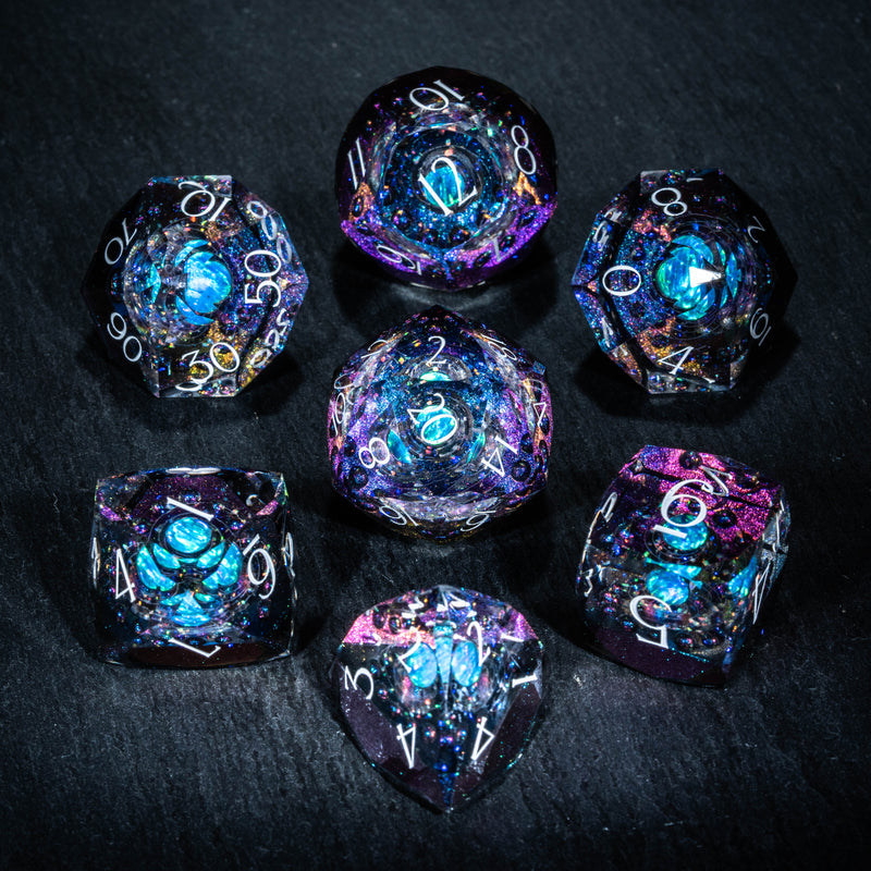 URWizards D&D Multi-faceted Real Opal Gemstone Bead Dice Set