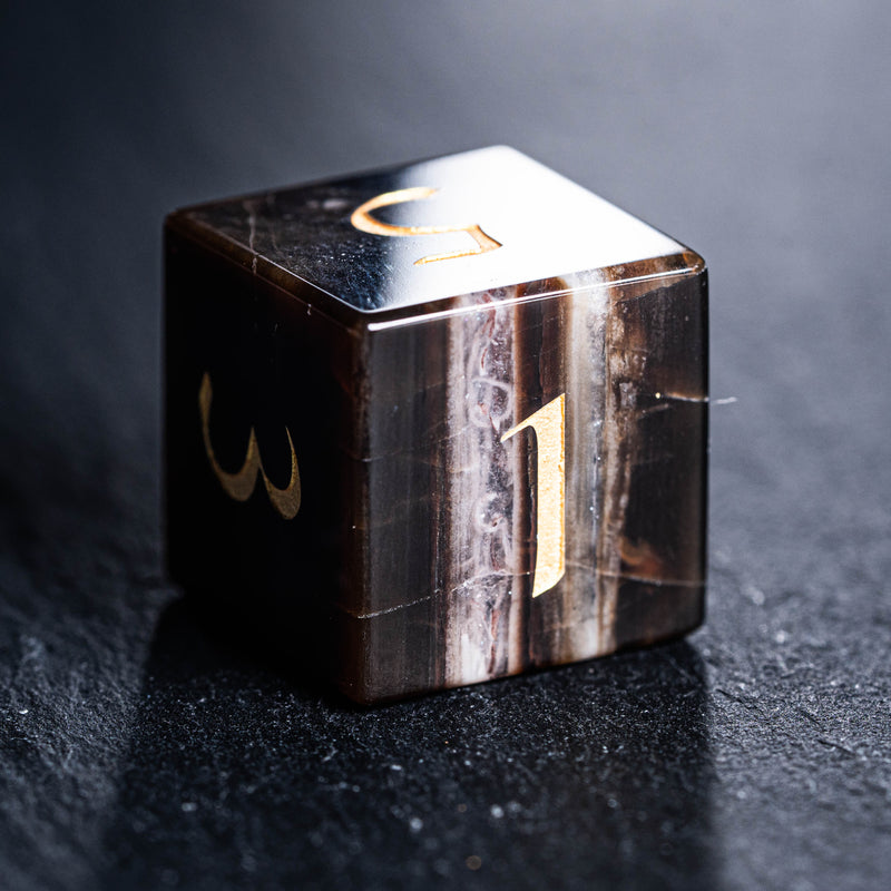 URWizards D&D Petrified Wood Gemstone Engraved Dice Set