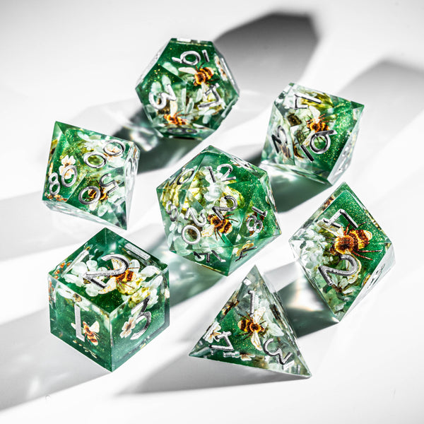 Inner-dice Handmade Sharp Edge Resin Dice Set - Spring -