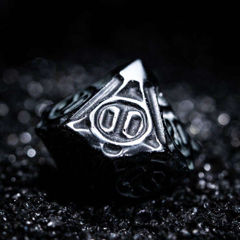 URWizards D&D CNC Carving Dwarf Obsidian Gemstone Dice Set