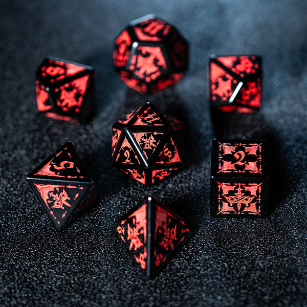 URWizards Obsidian Engraved Dice Set Assassin Style