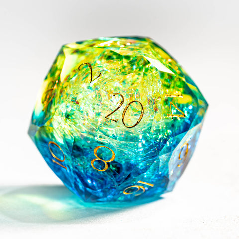 URWizards D&D Resin Aurora Depths Engraved Dice Set Multi-faceted Style