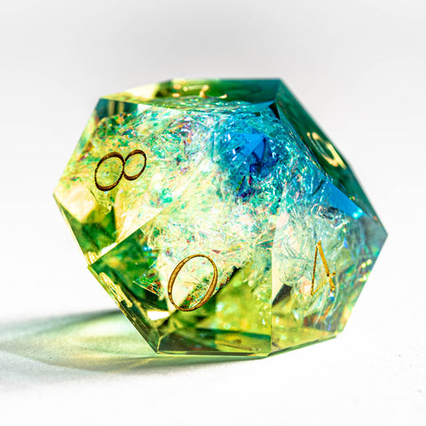 URWizards D&D Resin Aurora Depths Engraved Dice Set Multi-faceted Style