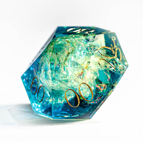 URWizards D&D Resin Aurora Depths Engraved Dice Set Multi-faceted Style