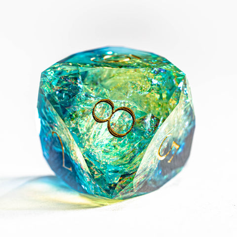 URWizards D&D Resin Aurora Depths Engraved Dice Set Multi-faceted Style