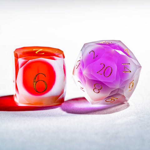 URWizards D&D Resin Frosted Rainbow Gummy Dice Set Multi-faceted Style