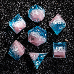 URWizards Inner-dice Handmade Sharp Edge Resin Dice Set - Pink Beach -