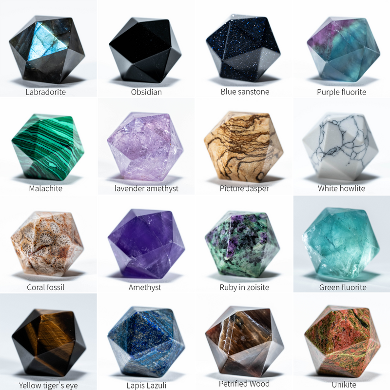 a bunch of different types of crystals