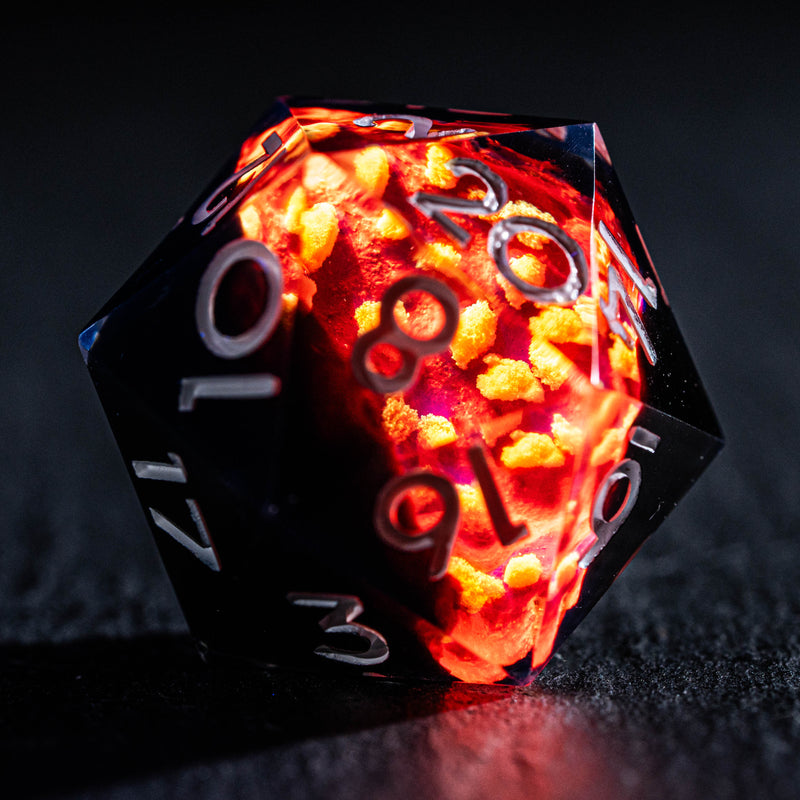 a close up of a dice on a table