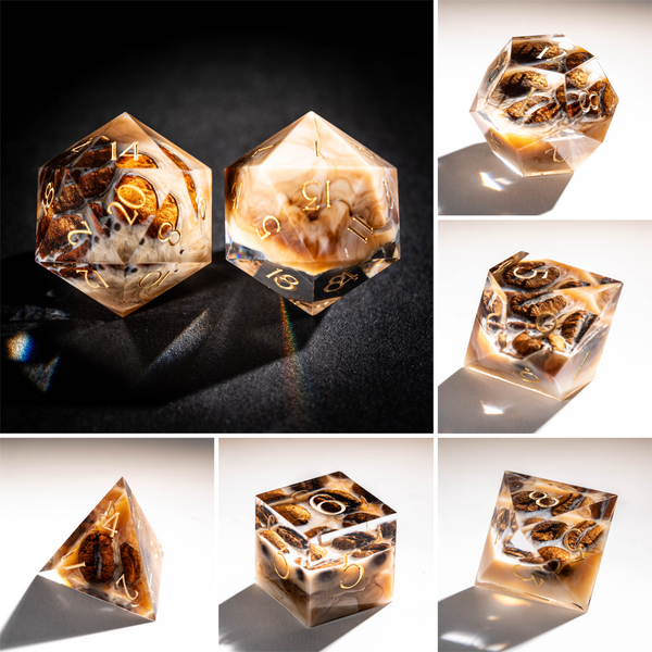 Coffee Bean Resin Dice Set