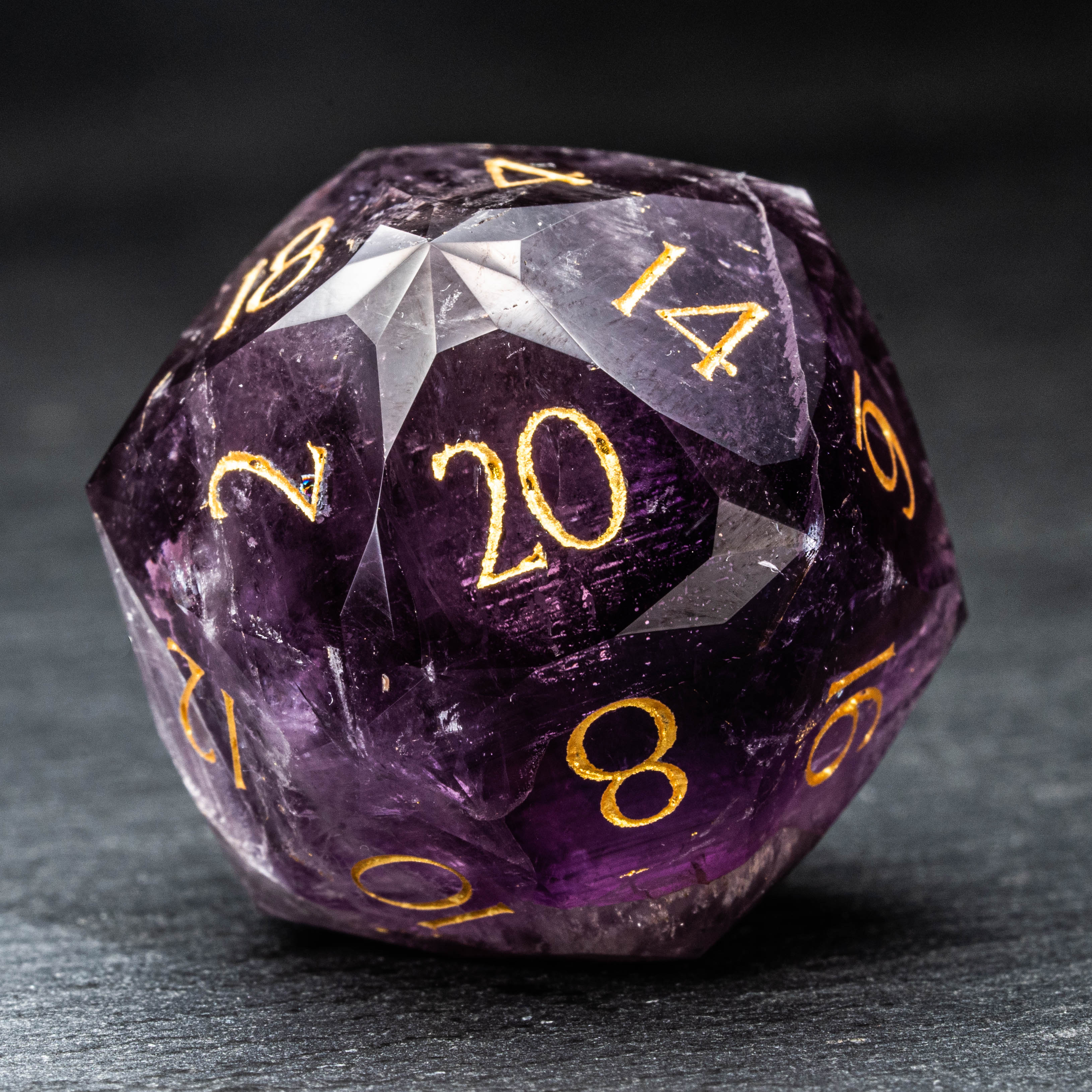 Zircon Glass Birthstone Dice: February Amethyst Tabletop RPG Gaming good Games