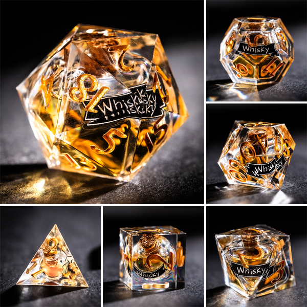 Whisky Liquid Core Resin Dice Set