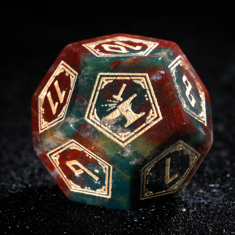 a close up of a dice on a black surface