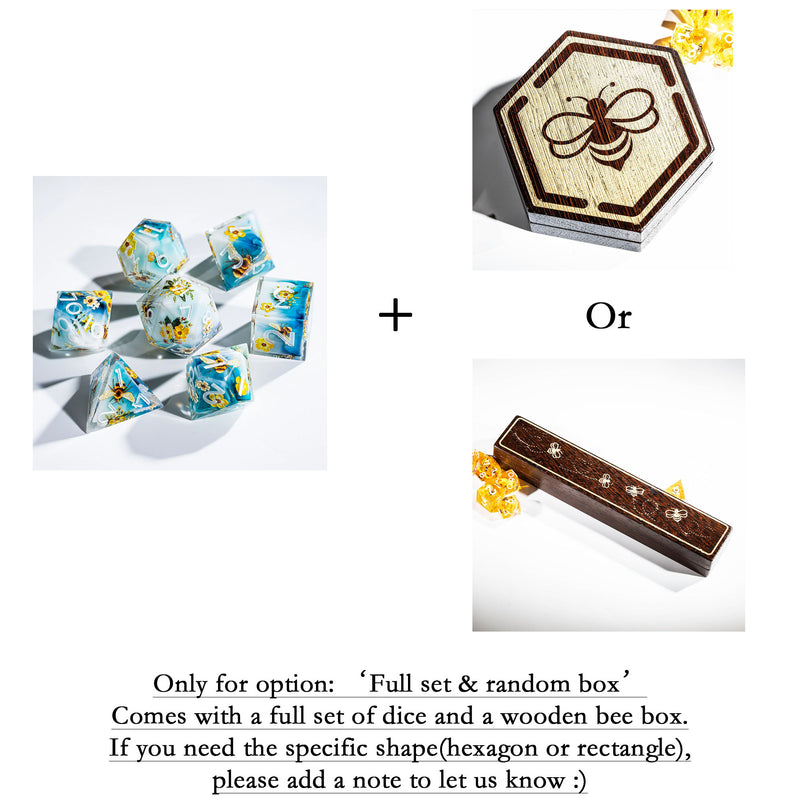 Inner-dice Handmade Sharp Edge Resin Dice Set -Fairytale Bees- - Urwizards