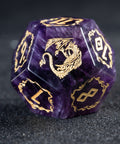 URWizards D&D Amethyst Engraved Dice Set Flying Dragon - Urwizards