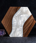 URWizards Walnut & Resin D&D Dice Box White Glitter - Urwizards
