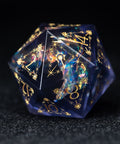 URWizards D&D Resin Night Neon Glitter Engraved Dice Set Cleric Style - Urwizards