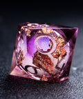 URWizards D&D Wine Liquid Heart Resin Engraved Dice Set Copper Flakes - Urwizards