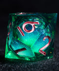 URWizards D&D Starry Liquid Heart Resin Engraved Dice Set Emerald - Urwizards
