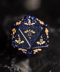 Dnd Blue Sandstone Engraved Dice Set Plant Vine Style - Urwizards