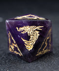 URWizards D&D Amethyst Engraved Dice Set Flying Dragon - Urwizards