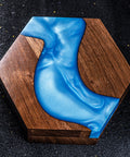 URWizards Walnut & Resin D&D Dice Box Blue Glitter - Urwizards