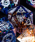 URWizards D&D Resin Dark Glitter Engraved Dice Set Warlock Style - Urwizards