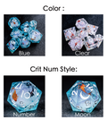 URWizards D&D Starry Liquid Heart Resin Engraved Dice Set Koi Fish - Urwizards