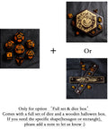 URWizards D&D Resin Night Neon Engraved Dice Set Halloween Style - Urwizards