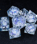URWizards D&D Starry Liquid Heart Resin Engraved Dice Set Ice Cube - Urwizards