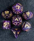 URWizards D&D Amethyst Engraved Dice Set Flying Dragon - Urwizards