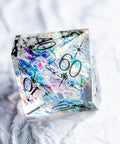 URWizards D&D Resin Opalite Glitter Engraved Dice Set Cleric Style - Urwizards