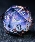 URWizards D&D Starry Liquid Heart Resin Engraved Dice Set Copper Flakes - Urwizards
