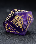 URWizards D&D Amethyst Engraved Dice Set Flying Dragon - Urwizards