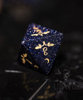 Dnd Blue Sandstone Engraved Dice Set Plant Vine Style - Urwizards