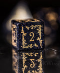 Dnd Blue Sandstone Engraved Dice Set Plant Vine Style - Urwizards