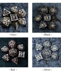 URWizards D&D Hollowed Metal Dice Set Dragon Grey - Urwizards