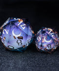 URWizards D&D Starry Liquid Heart Resin Engraved Dice Set Copper Flakes - Urwizards